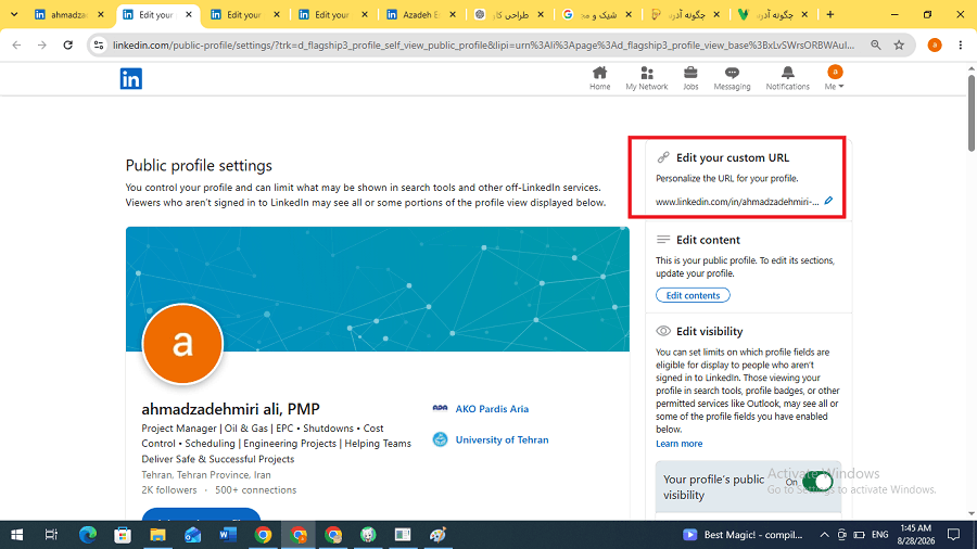 edit and custom url in linkedin (1)