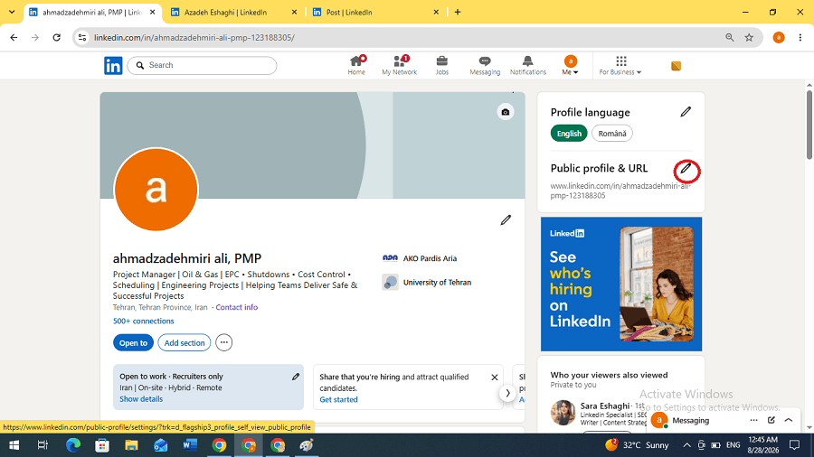public profile and url in linkedin (1)